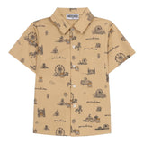 Moschino Camicia Mezza Manica con Stampa per Bambino HMC01G BEIGE MOSCHINO 