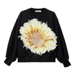 Msgm Felpa Chiusa Girocollo Tinta Unita con Stampa per Bambina S5MSJGSW107X NERO MSGM 