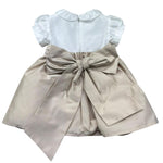 Le Bebe Abito Mezza Manica Bicolore per Neonata LBG6327 BIANCO/BEIGE LE BEBE 