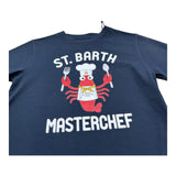 Saint Barth T-Shirt Girocollo Tinta Unita con Stampa per Bambino 00291L BLU SAINT BARTH 