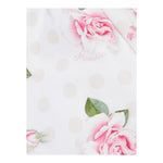 Monnalisa Abito Mezza Manica Tinta Unita con Stampe Rose per Neonata 31A909 BIANCO MONNALISA 