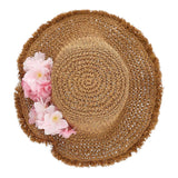 Monnalisa Cappello In Paglia Tinta Unita con Applicazioni per Bambina 19E065 BEIGE MONNALISA 