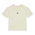 Calvin Klein T-Shirt Girocollo Tinta Unita con Logo per Bambino IG0IG02136 BIANCO CALVIN KLEIN 