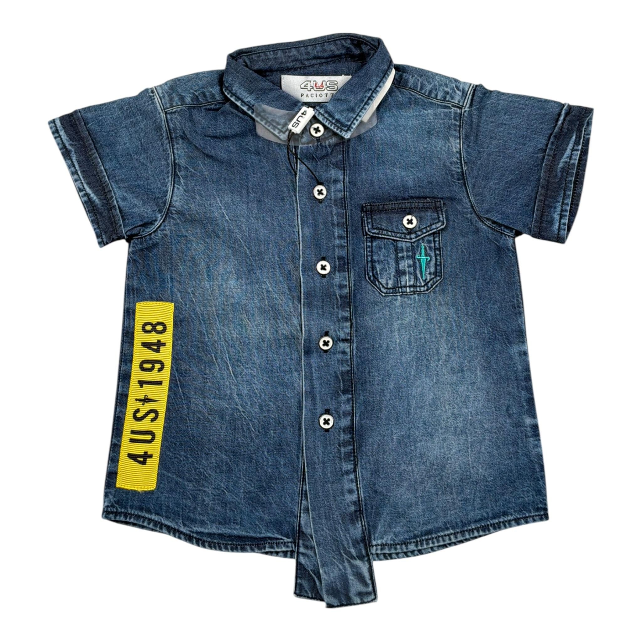 Cesare Paciotti Camicia tinta unita In Denim Blu per Neonato CMP1132B BLU CESARE PACIOTTI 