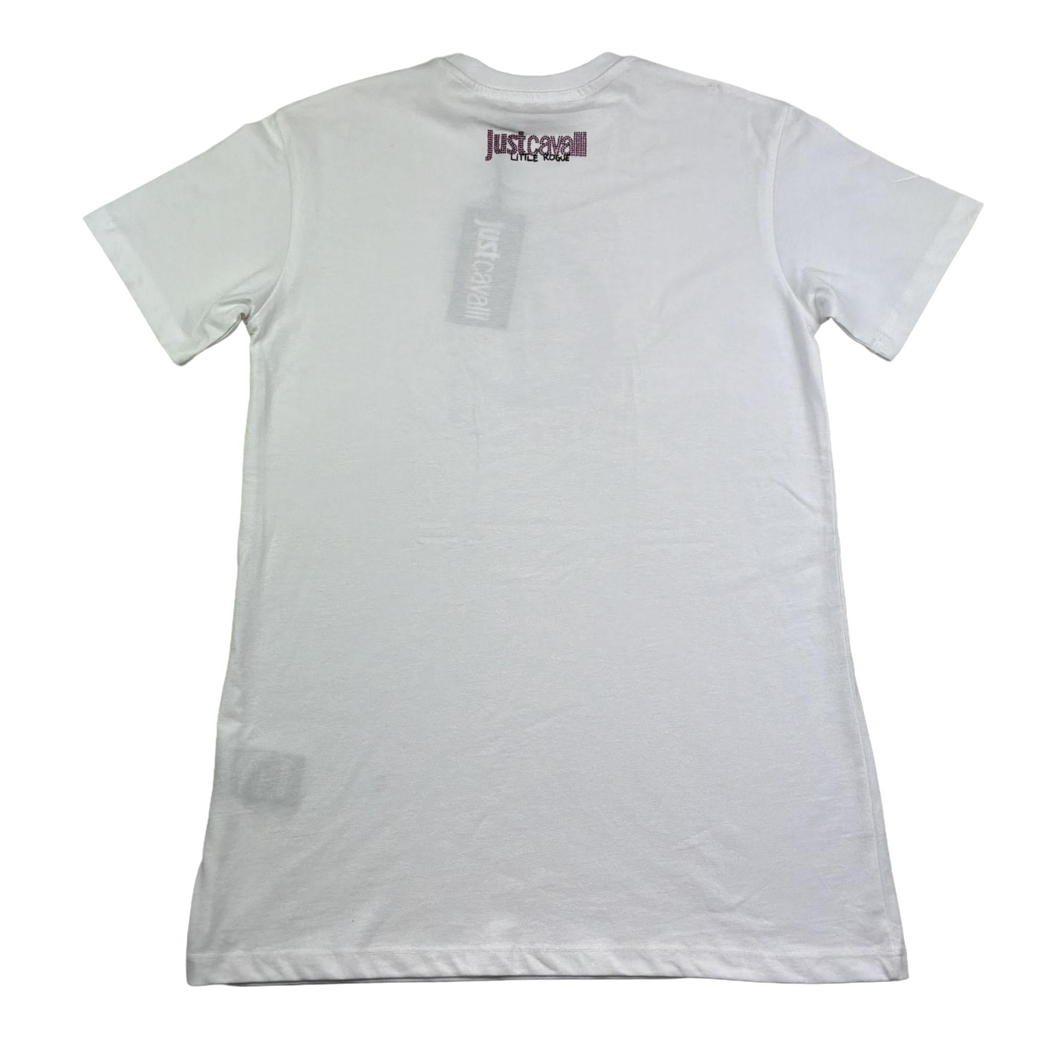 Just Cavalli Abito Mezza Manica Tinta Unita con Brillantini per Bambina JGP26032VE BIANCO JUST CAVALLI 