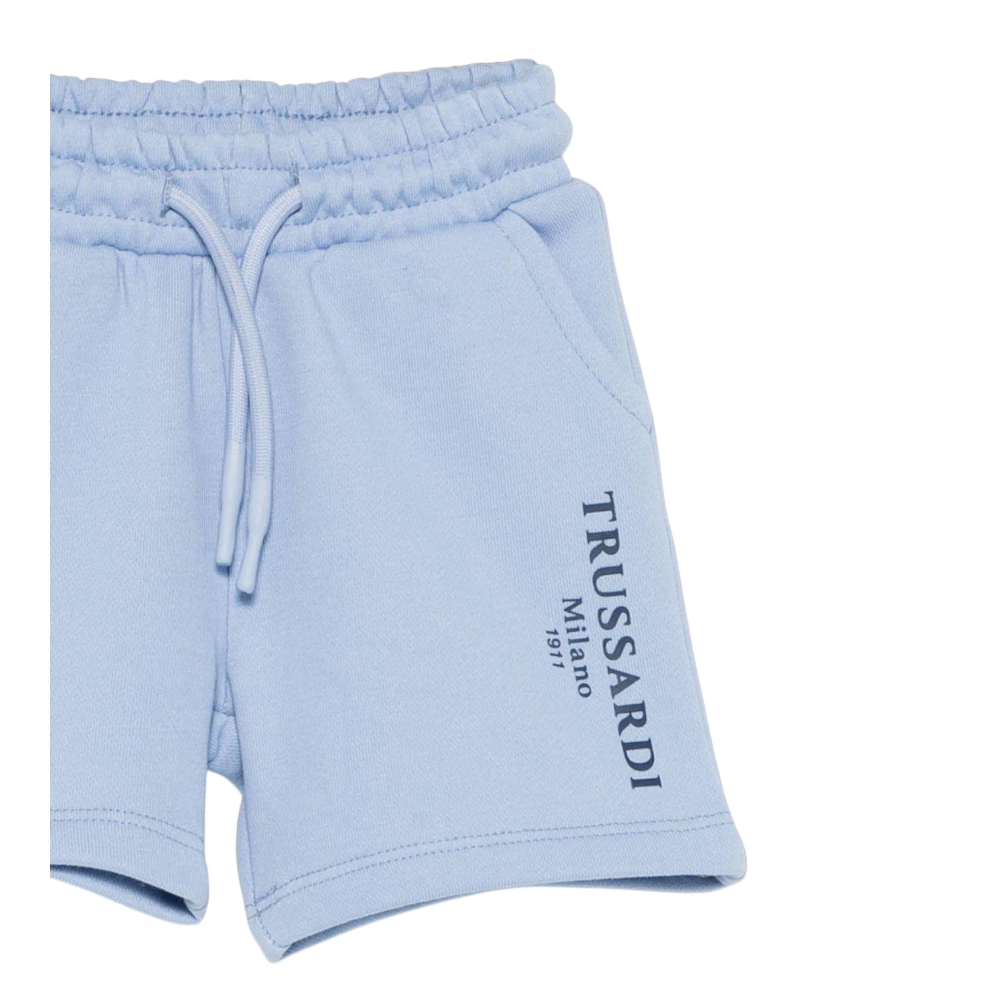 Trussardi Bermuda Tinta Unita con Elastico In Vita per Neonato TIP25016BEX AZZURRO TRUSSARDI 