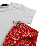 Manuel Ritz T-Shirt Girocollo tinta unita con Stampa E Bandana Bianco per Neonato MR3124X BIANCO MANUEL RITZ 