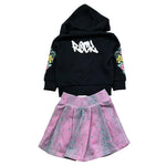 John Richmond Completo 2 Pezzi Felpa-Gonna Bicolore per Neonata RIP26058CF NERO/ROSA JOHN RICHMOND 