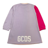 GCDS abito tricolore modello felpa con stampa Rosa per Bambina GDV00E ROSA GCDS 