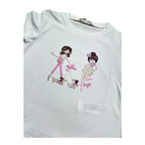 Liu Jo T-Shirt Girocollo Tinta Unita con Brillantini per Bambina KA5020X BIANC LIU JO 