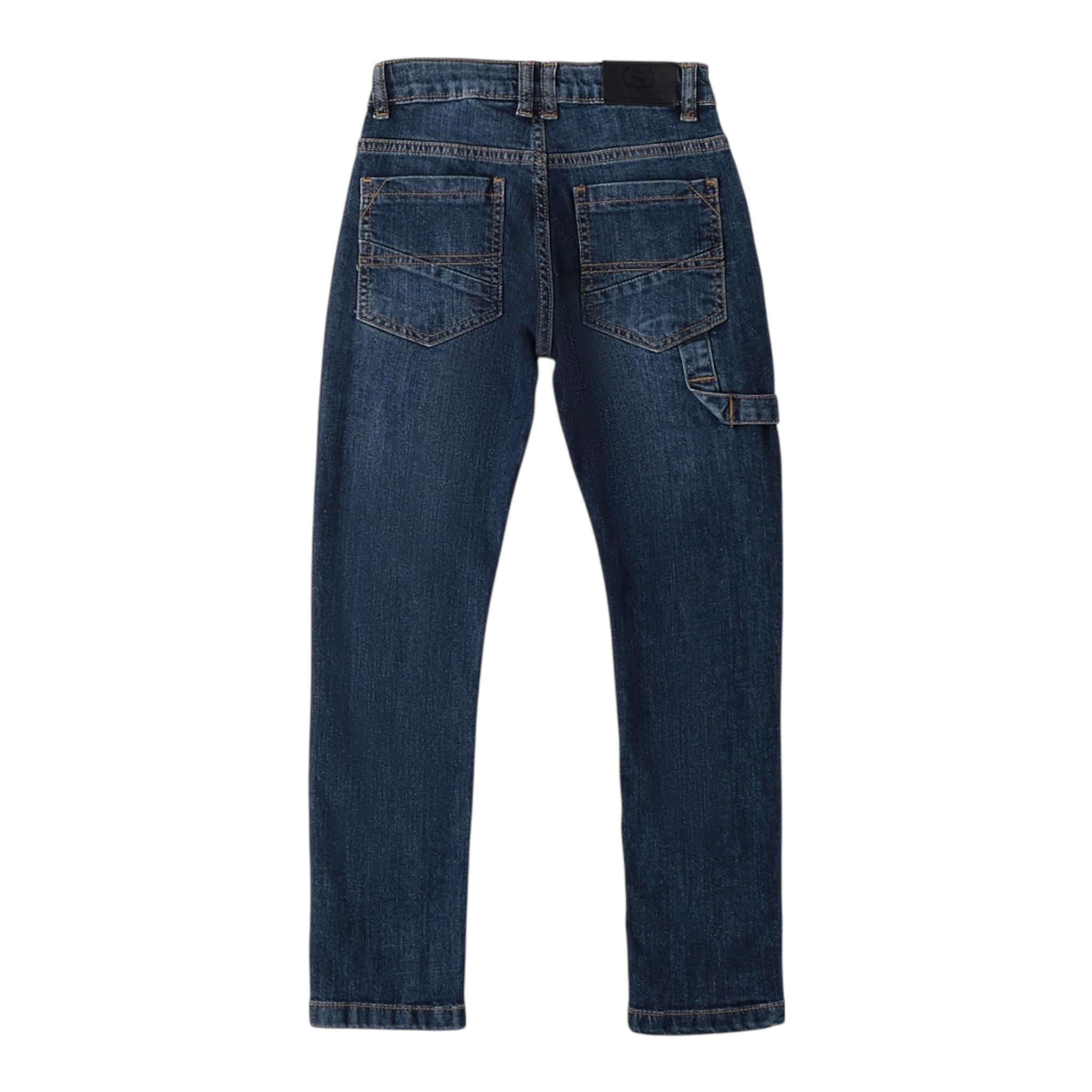 Sarabanda Jeans Tinta Unita con Girovita Regolabile per Bambino 0B752 BLU SARABANDA 