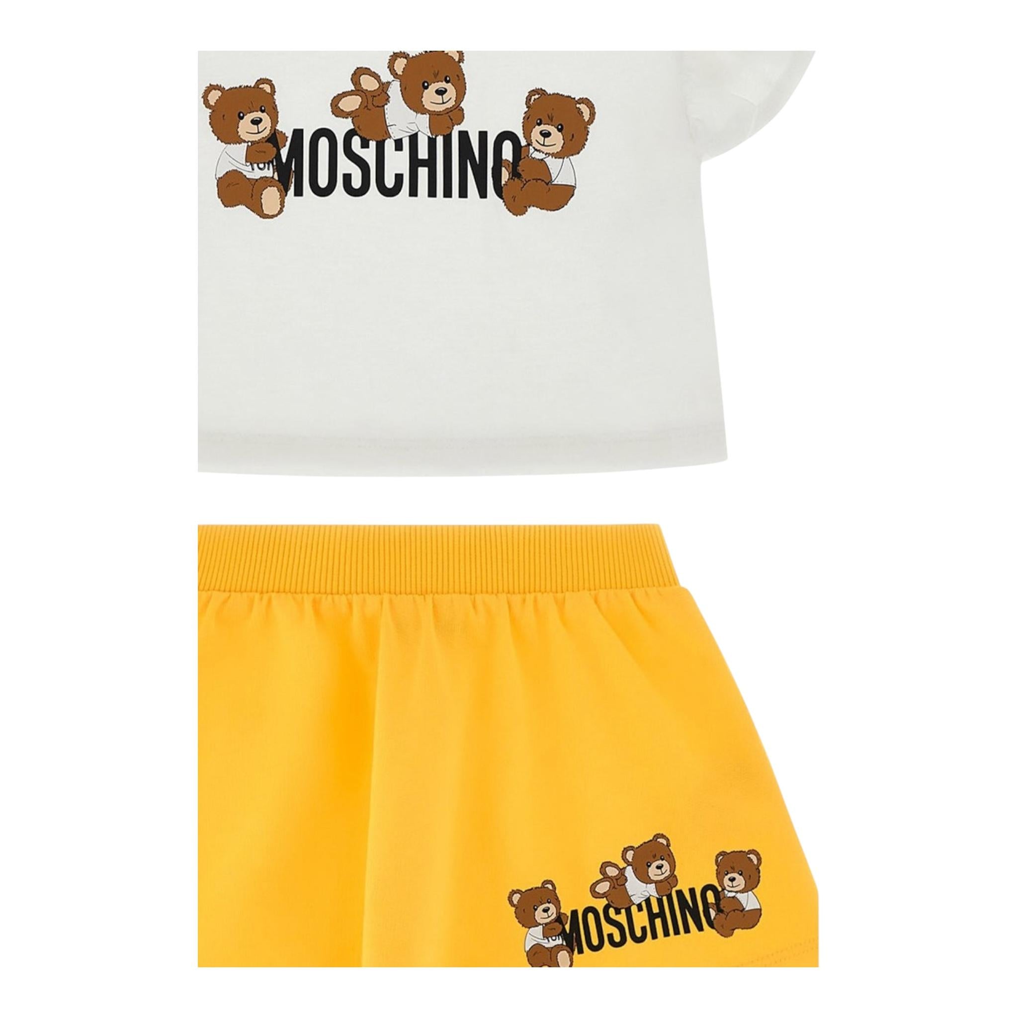 Moschino Completo 2 Pezzi T-Shirt-Gonna per Neonata MAG01G BIANCO/GIALLO MOSCHINO 