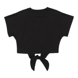 Aniye By Girl T-Shirt Girocollo Crop Tinta Unita con Stampa per Bambina 031193 NERO ANIYE BY GIRL 