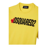 Dsquared2 T-Shirt Girocollo Tinta Unita con Logo per Neonato DQ0833 GIALLO DSQUARED2 