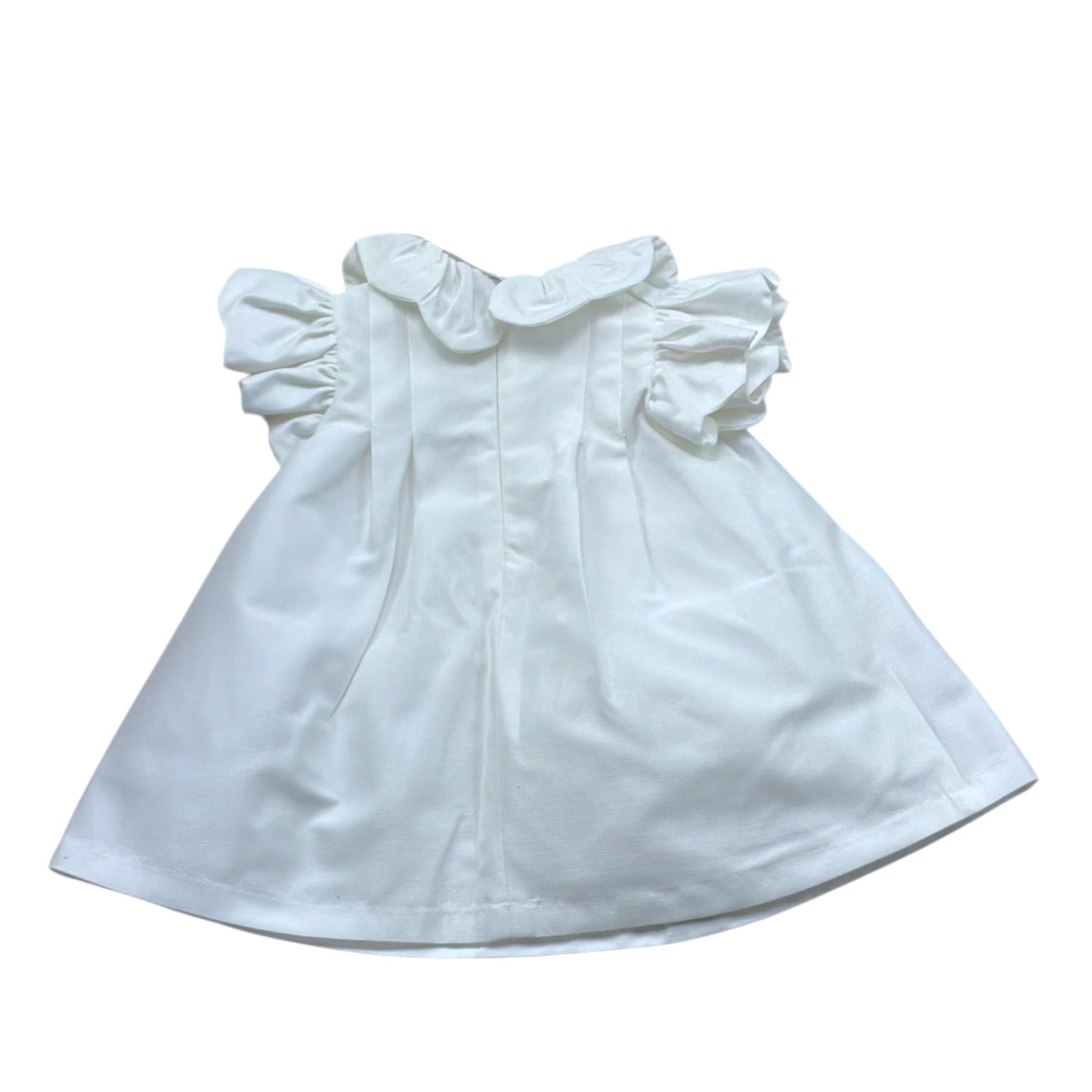 Le Bebe' Abito Tinta Unita con Rouches per Neonata LBG6396 BIANCO LE BEBE' 