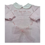 Nanan Tutina Manica Lunga Tinta Unita con Ricami per Neonata E2440201R ROSA NANAN 