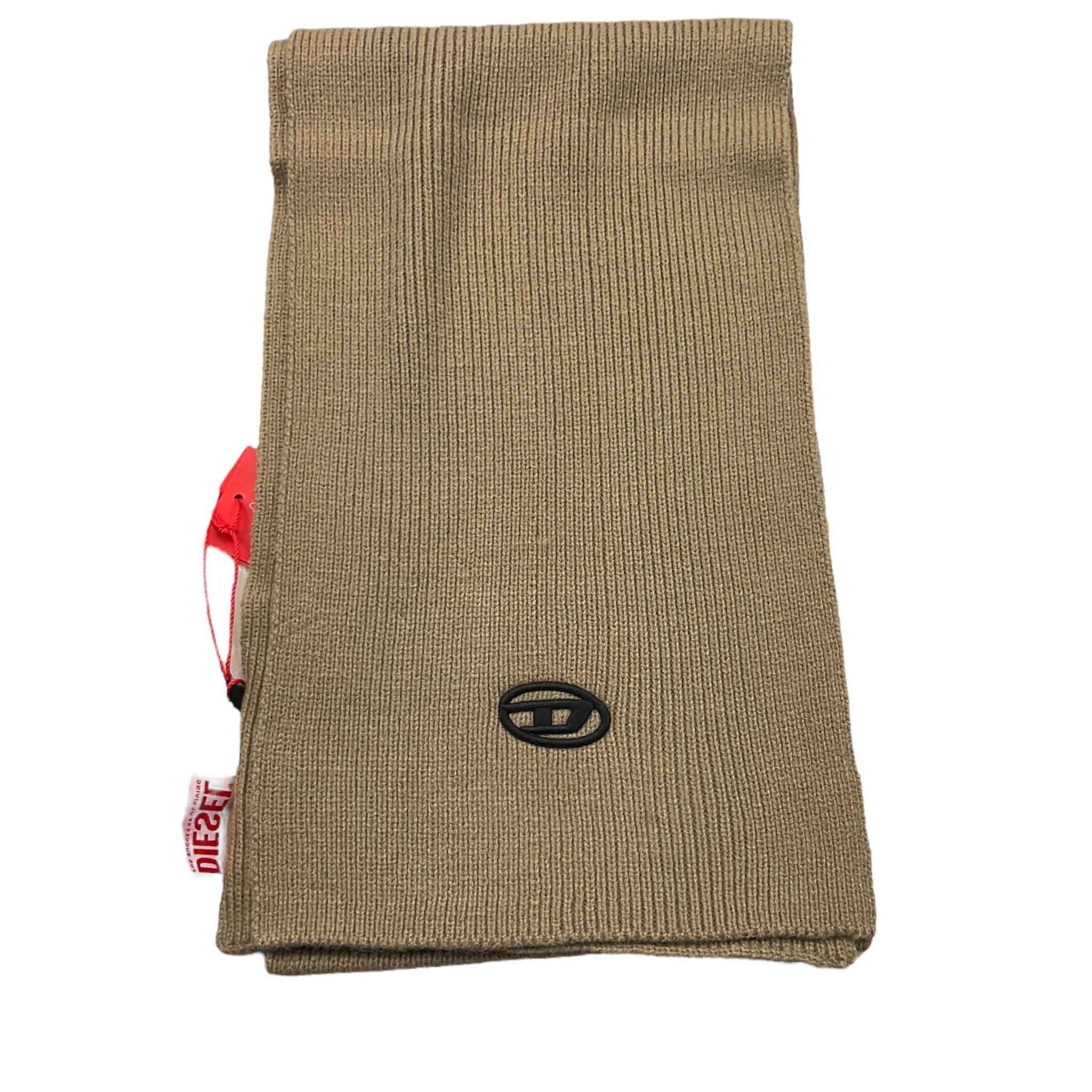 DIESEL sciarpa tinta unita con logo Sabbia per Bambino J01611 SABBIA DIESEL 