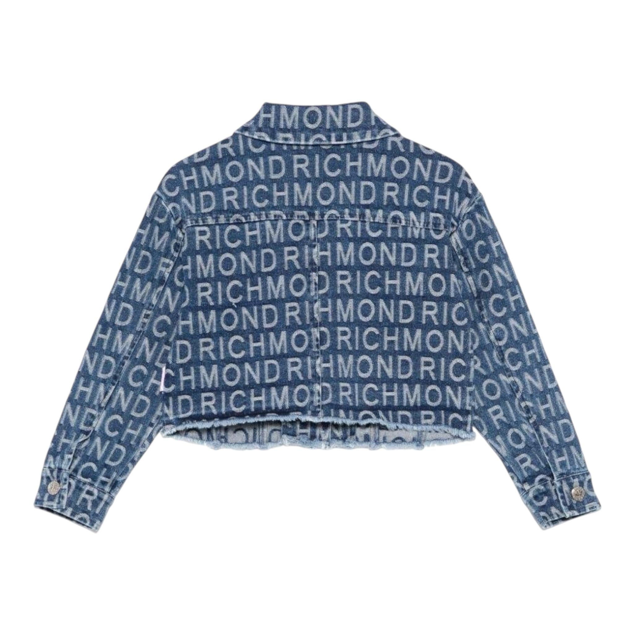 John Richmond Giubbino Crop In Denim Tinta Unita Logato per Bambina RGP25165GB BLU JOHN RICHMOND 