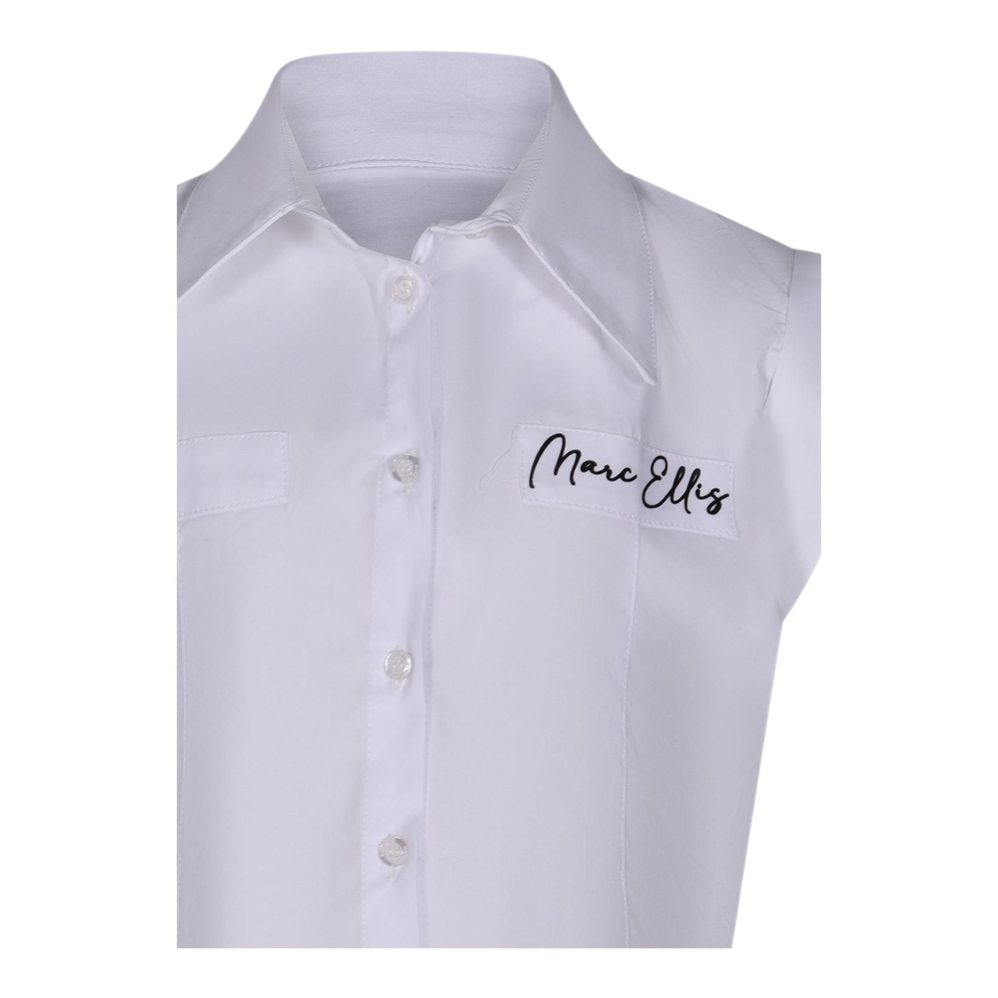 Marc Ellis Camicia Mezza Manica Tinta Unita con Logo per Bambina JMJSH01176XX BIANCO MARC ELLIS 