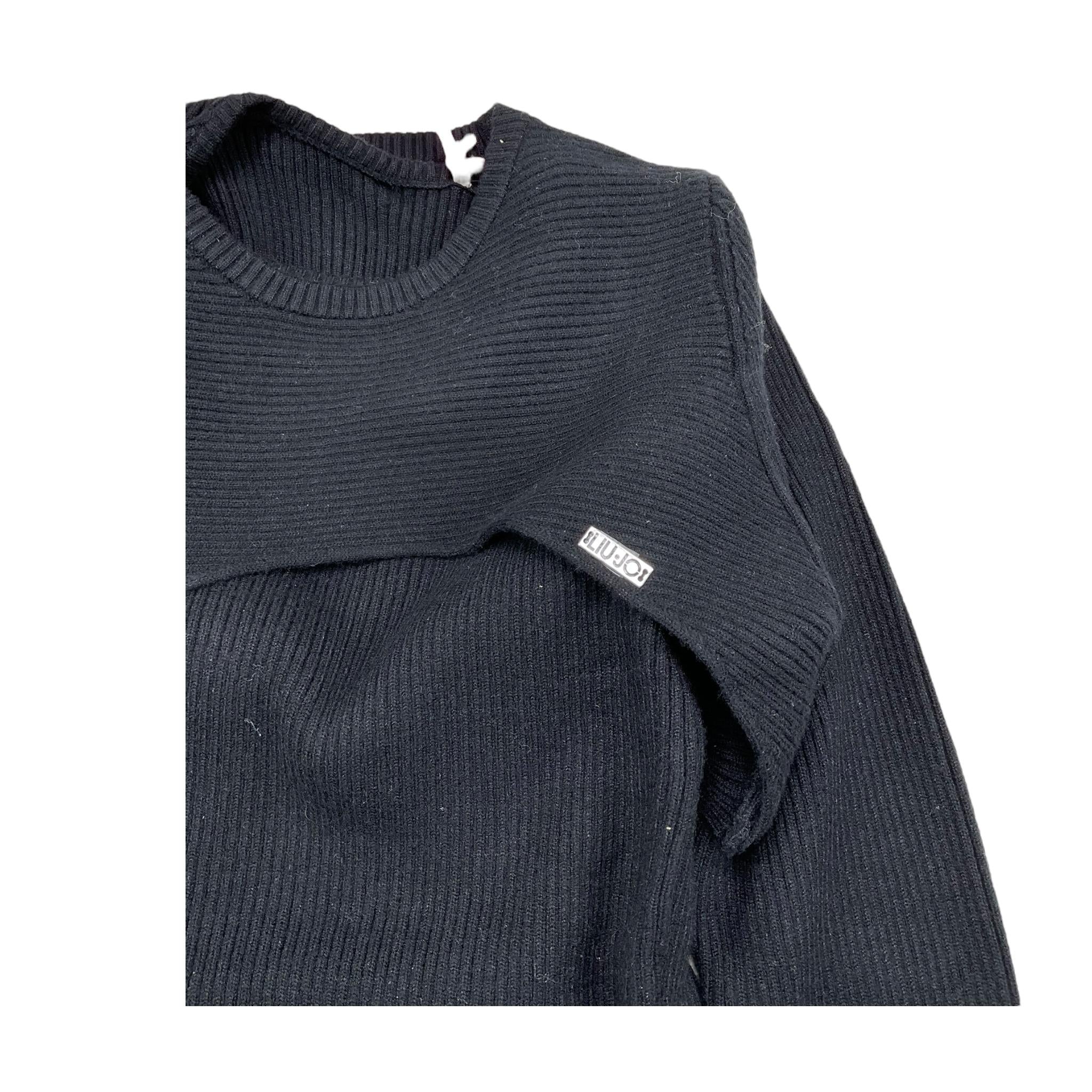 LIU JO abito mezza manica tinta unita con scaldacuore Nero per Bambina GF4196X NERO LIU JO 