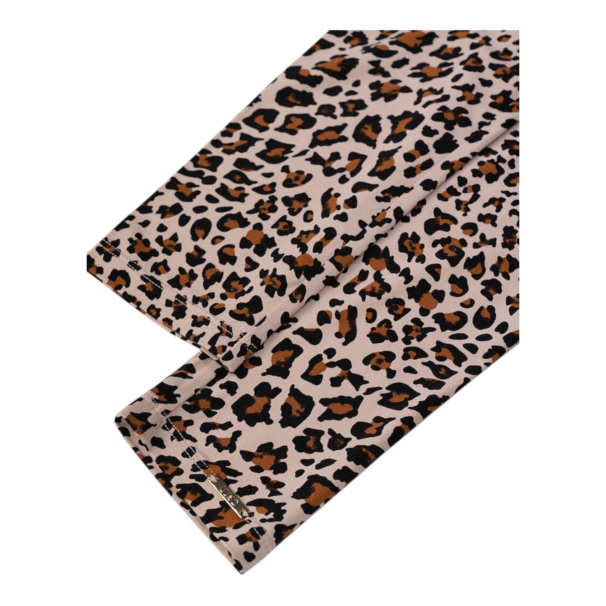 LIU JO leggins tinta unita con fantasia maculata Beige per Bambina GF1197 BEIGE LIU JO 