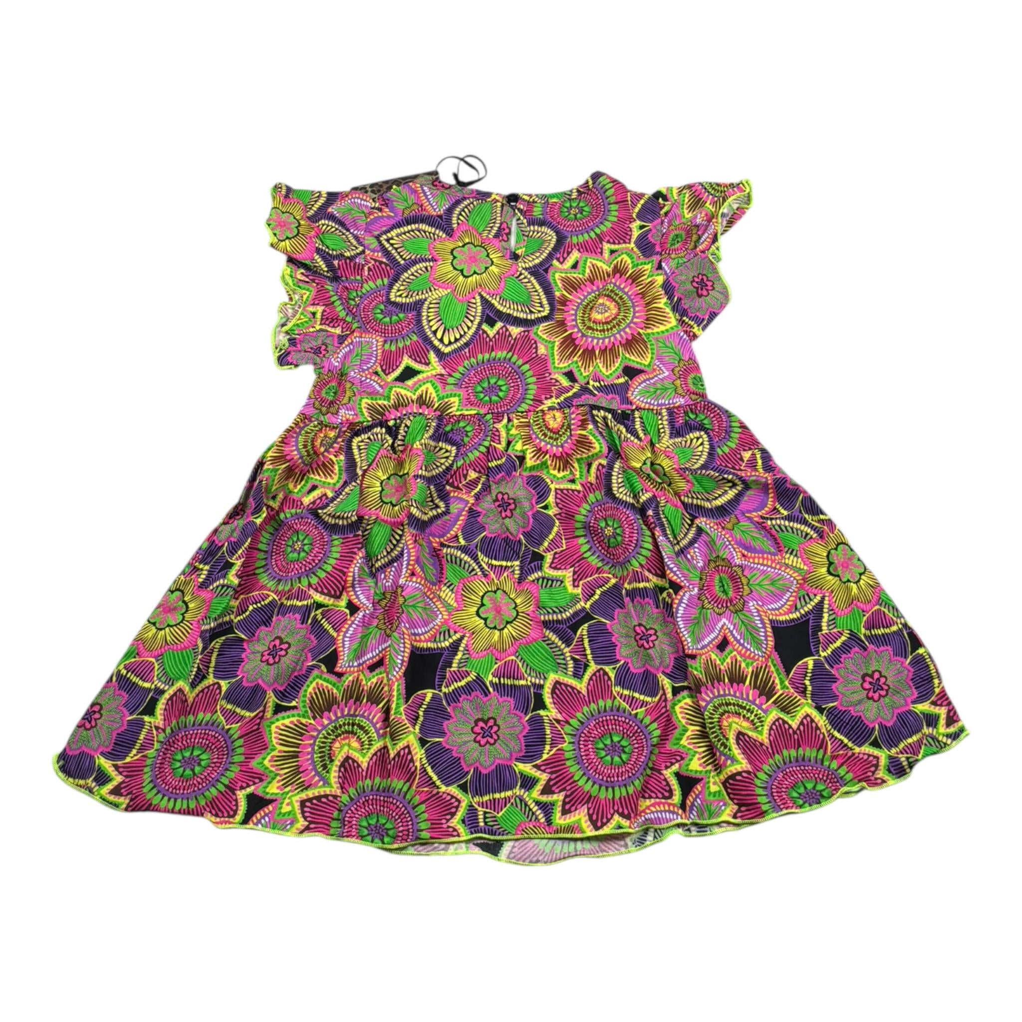 4Giveness Abito Tinta Unita con Fantasia per Neonata FGCN3961 VIOLA 4GIVENESS 