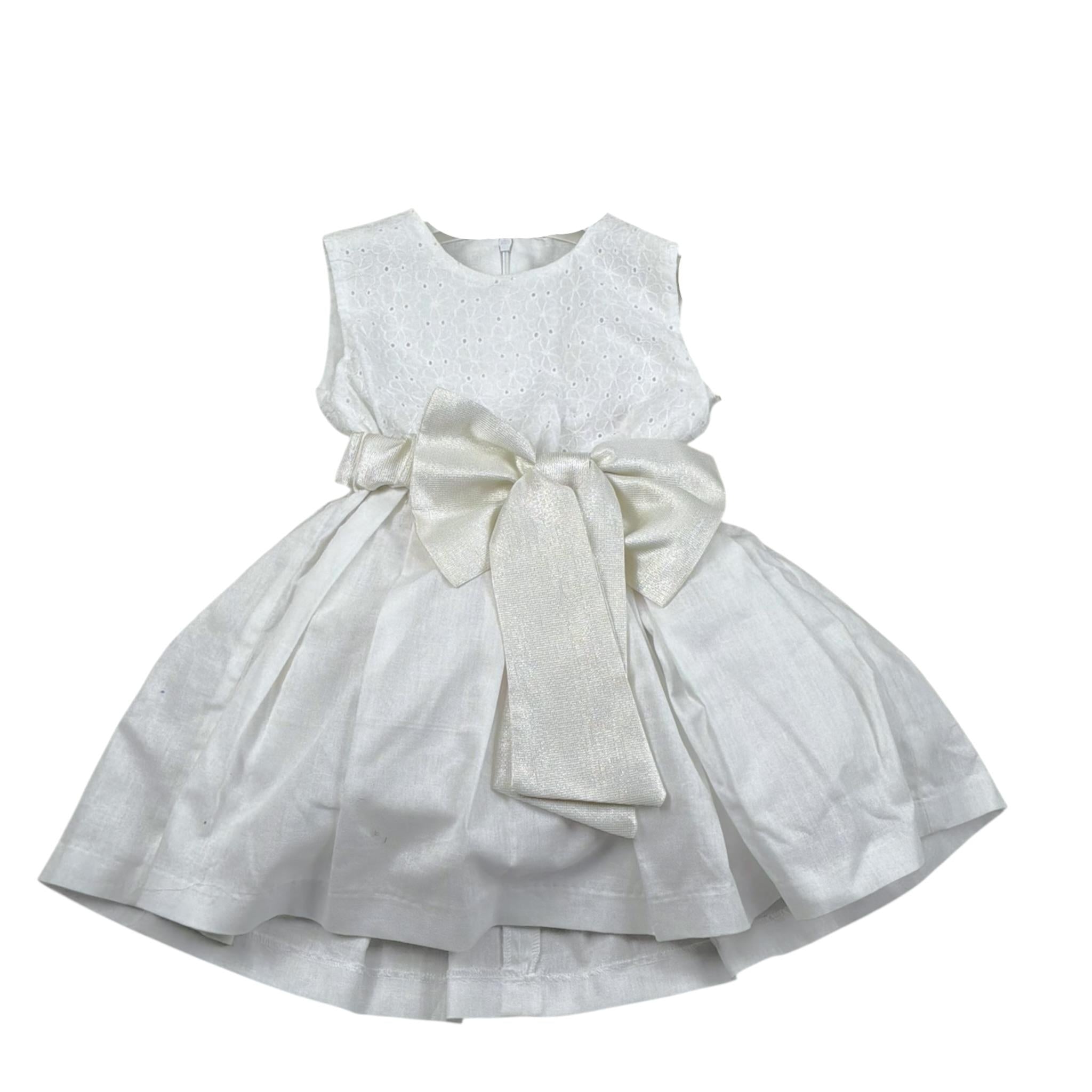 Magnifica Lulu Abito Cerimonia Giromanica Tinta Unita per Neonata TM448N BIANCO MAGNIFICA LULU 