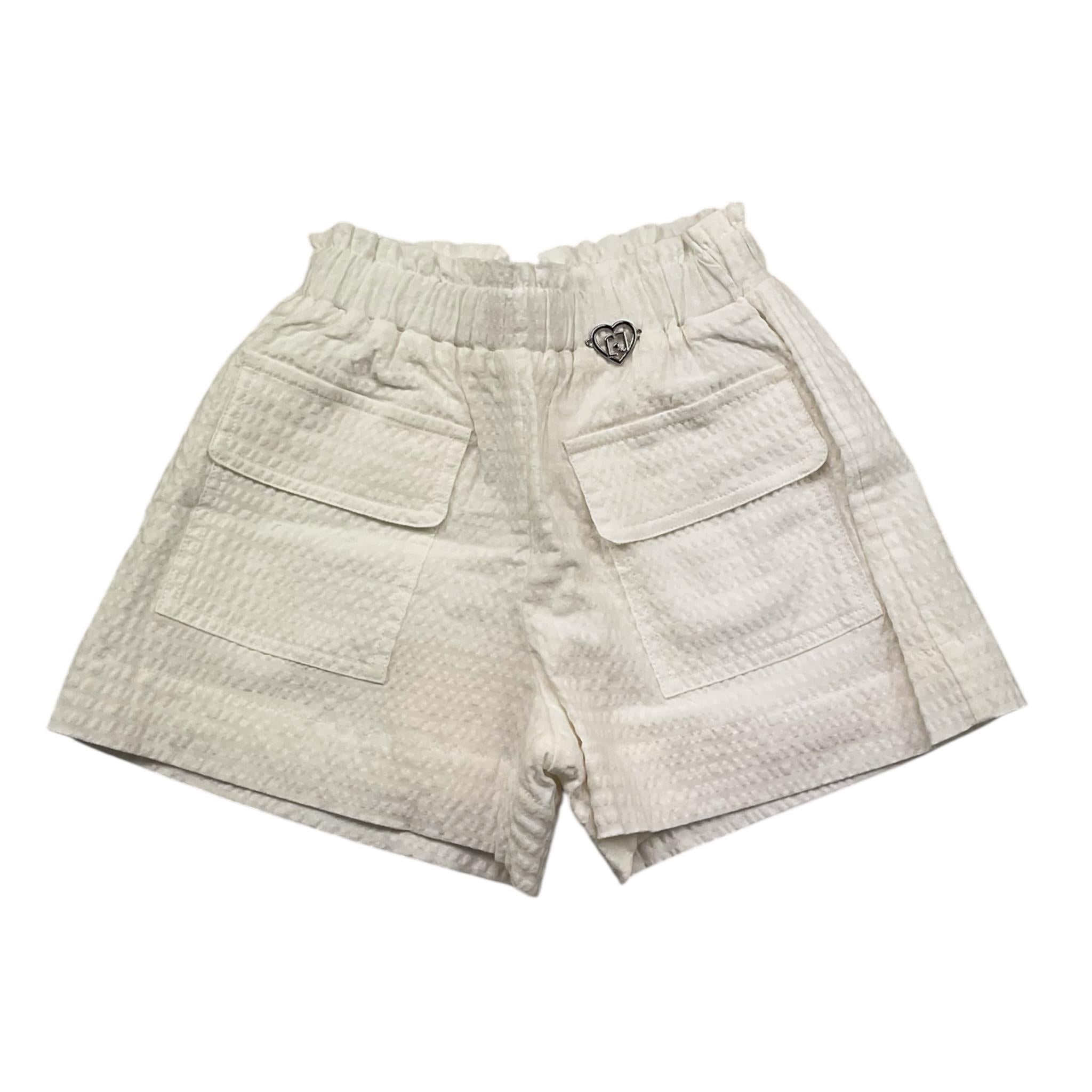 Liu Jo Short Tinta Unita con Elastico In Vita per Bambina KA5143 BIANCO LIU JO 