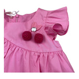 Liu Jo Abito Mezza Manica Tinta Unita con Applicazioni Ciliegie per Neonata HA5025 ROSA LIU JO 