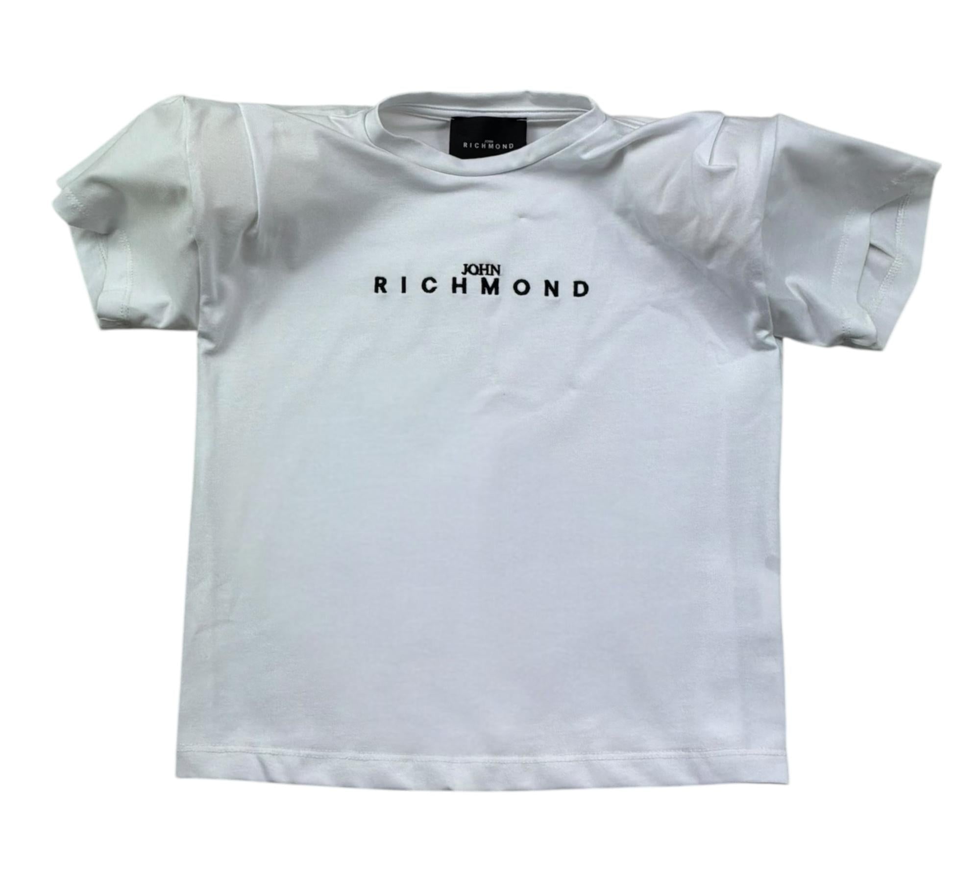 John Richmond T-Shirt Girocollo Tinta Unita con Logo per Bambina RGP26112TS BIANCO JOHN RICHMOND 