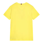 Tommy Hilfiger T-Shirt Girocollo Tinta Unita con Logo per Bambino KB0KB06879X GIALLO TOMMY HILFIGER 