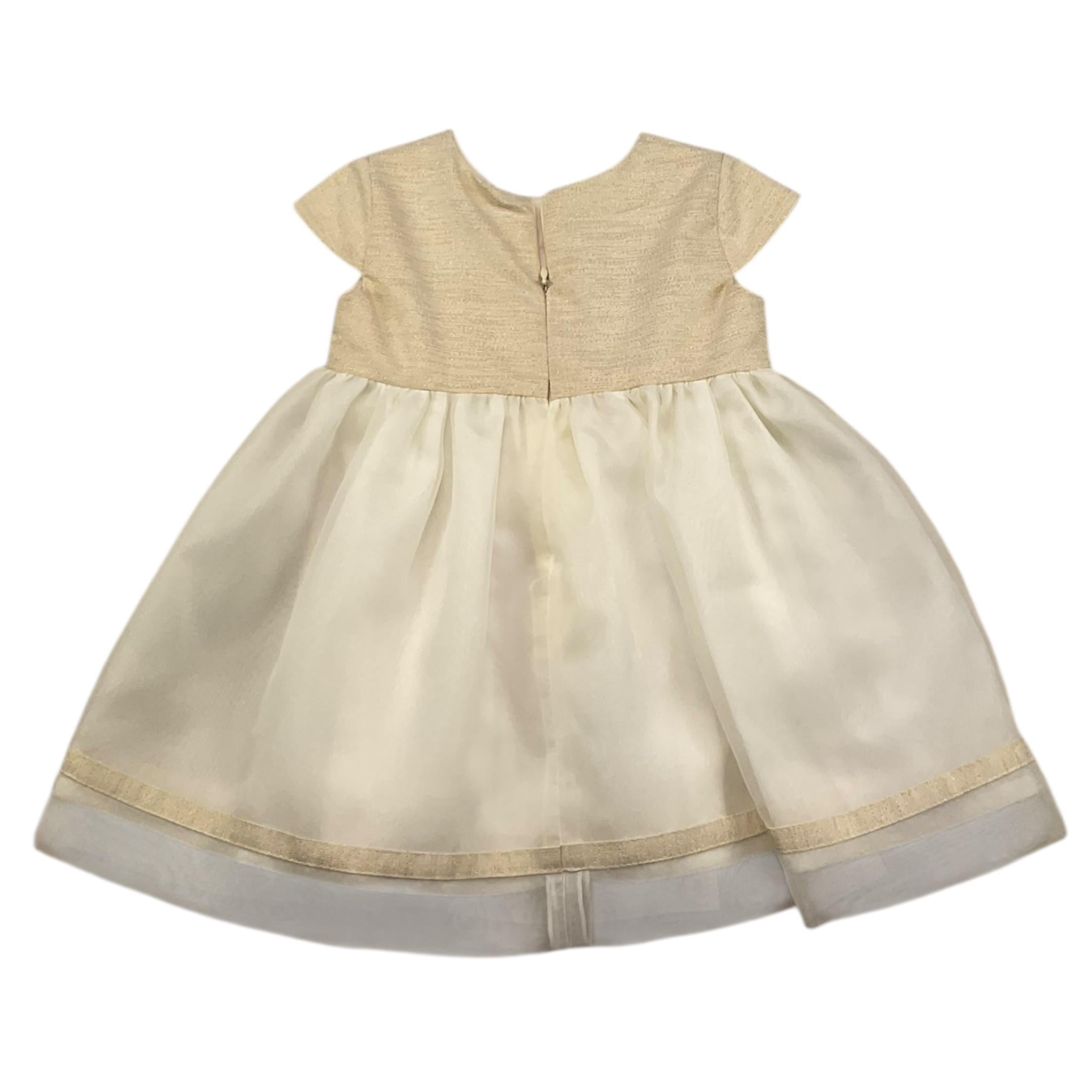 MINIMI abito mezza manica lurex cn fiocco Oro per Neonata 819 ORO MINIMI 