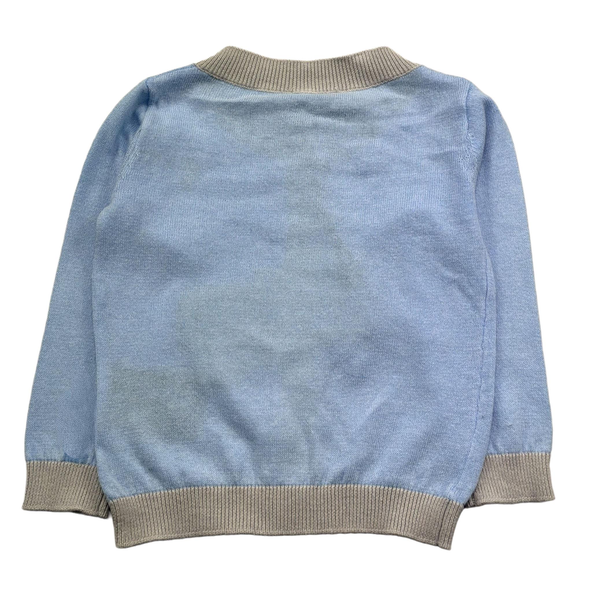 Trussardi Cardigan Tinta Unita con Logo E Profili In Contrasto per Neonato TIP26109CD AZZURRO TRUSSARDI 