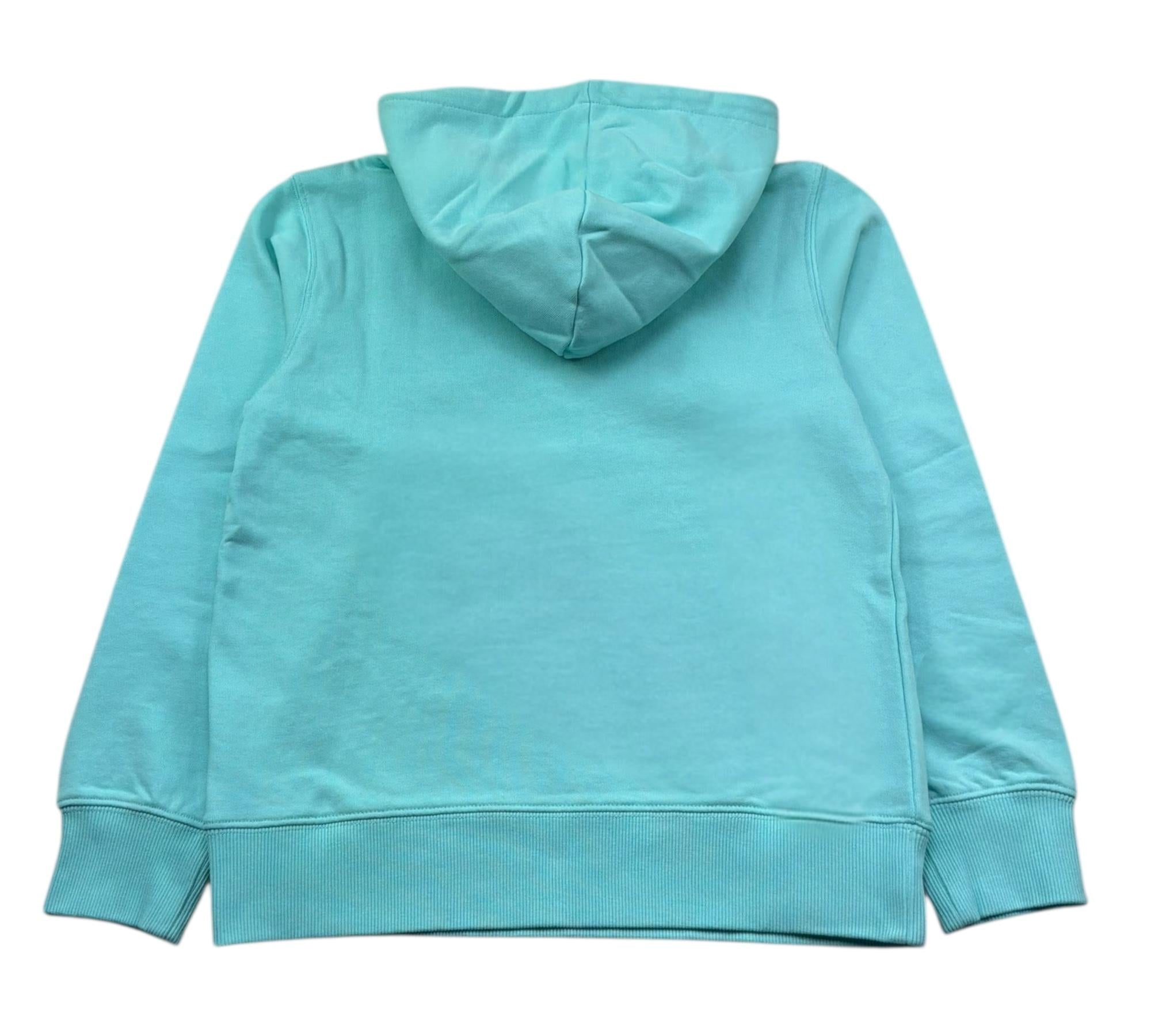 Sun68 Felpa Chiusa con Cappuccio Tinta Unita con Logo per Bambina F34332 VERDE ACQUA SUN68 