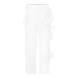 Simonetta Pantalone Tinta Unita con Fiocchi per Bambina SW6A91 BIANCO SIMONETTA 