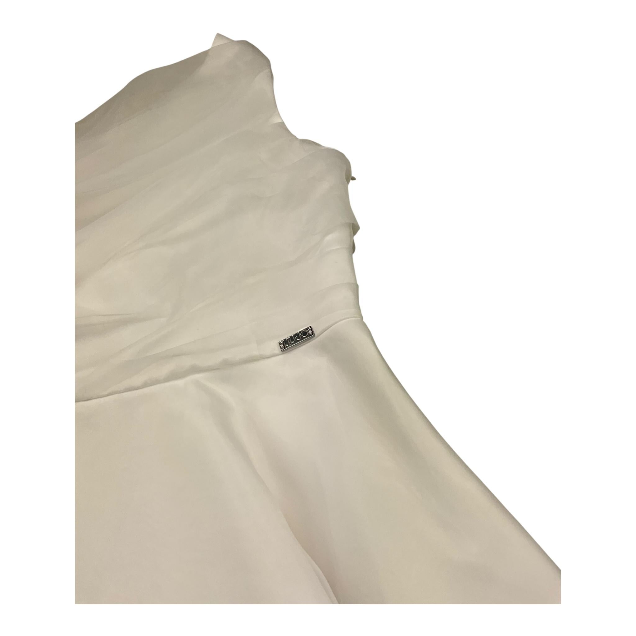 Liu Jo Abito Giromanica Tinta Unita con Tulle per Bambina GA5036X BIANCO LIU JO 