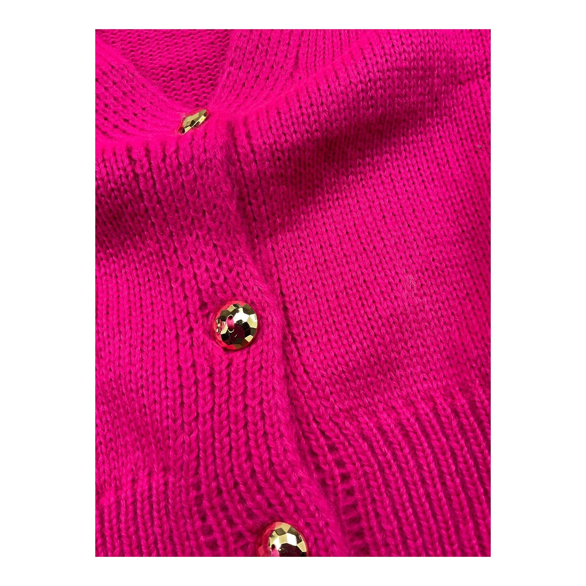 GAELLE cardigan tinta unita con bottoni Fuxia per Bambina 2741W0904 FUXIA GAELLE 