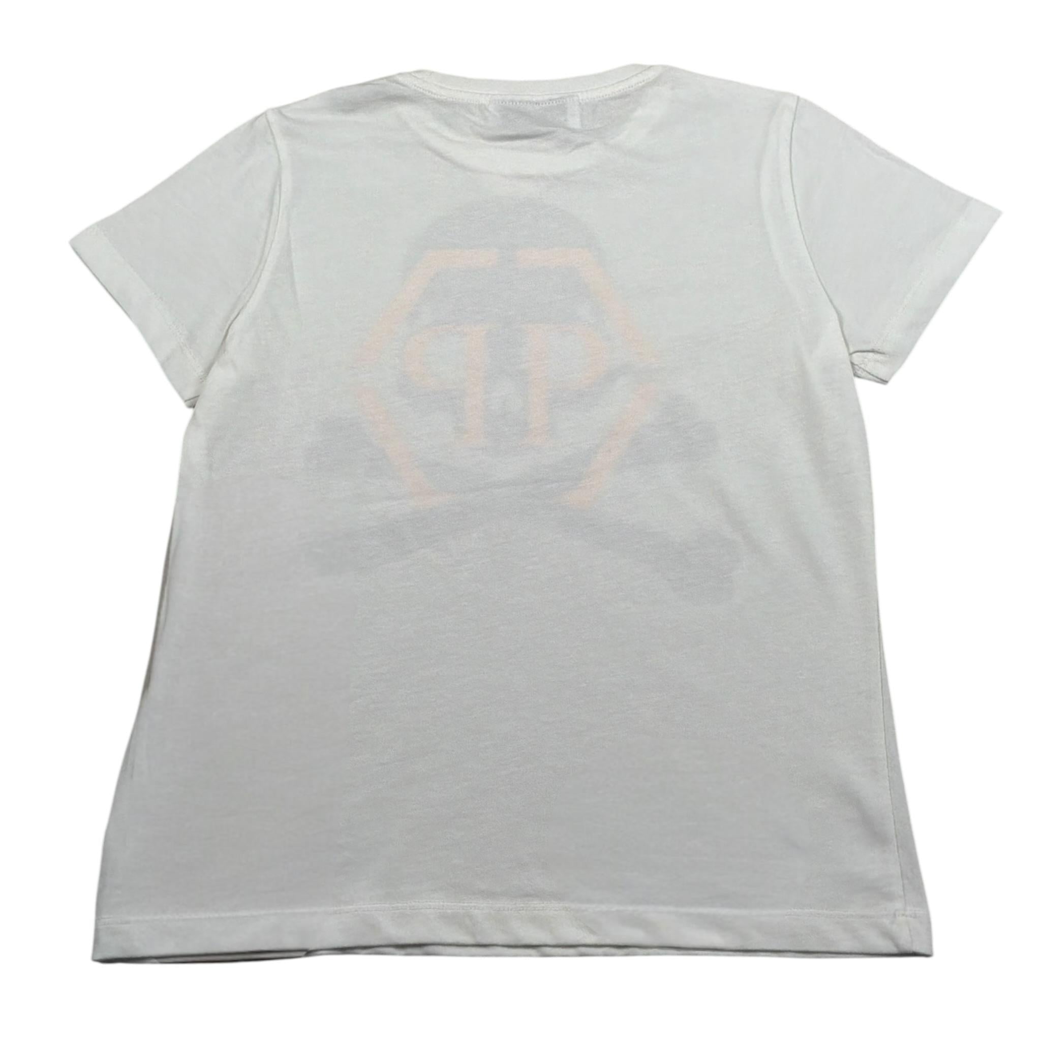 Philipp Plein T-Shirt Girocollo tinta unita con Stampa Bianco per Bambino 2TM004 BIANCO PHILIPP PLEIN 
