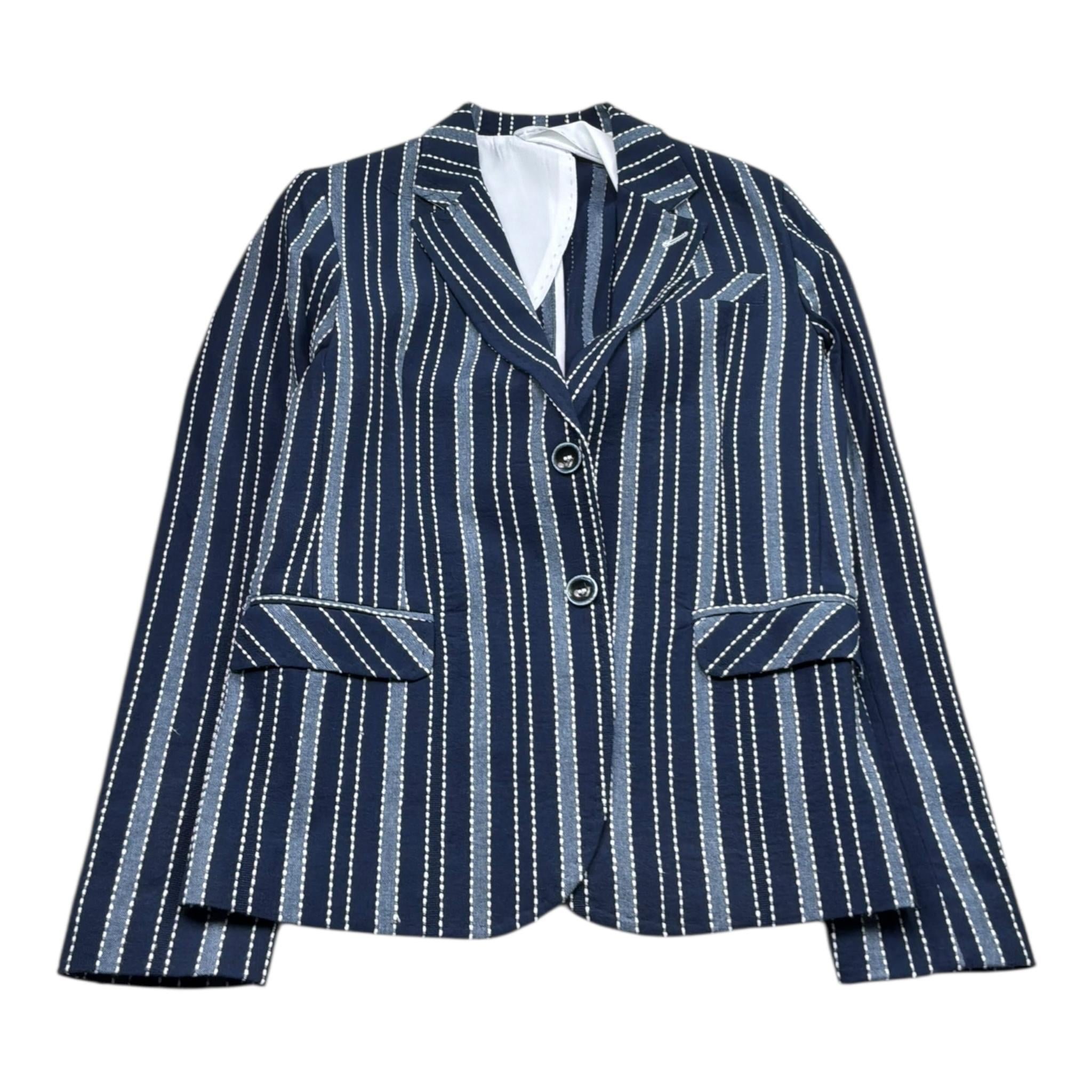 Manuel & Frank Giacca Tinta Unita con Fantasia A Righe per Bambino MF6174R BLU MANUEL & FRANK 