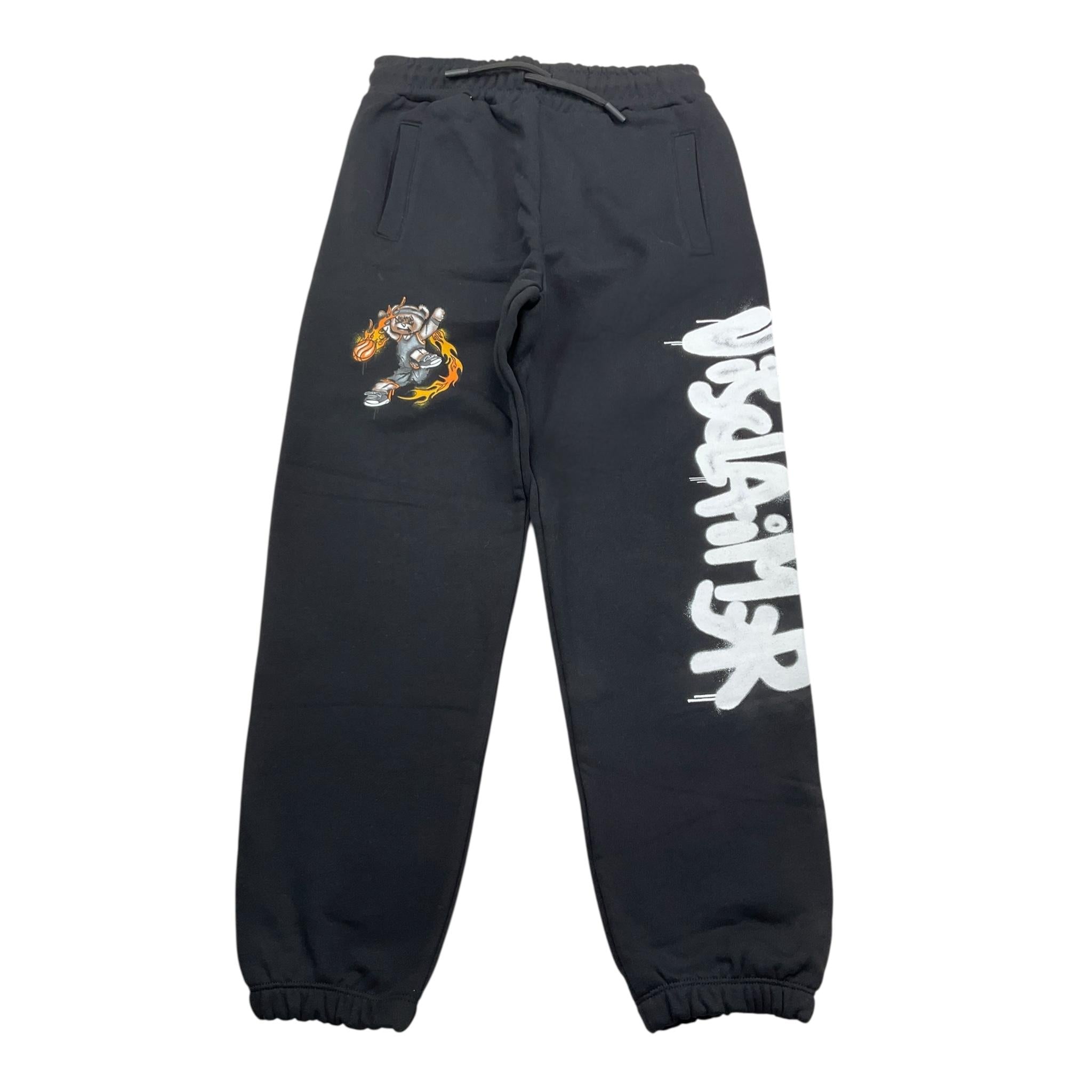 DISCLAIMER pantalone tinta unita modello tuta con stampa Nero per Bambino 24IDK58263 NERO DISCLAIMER 