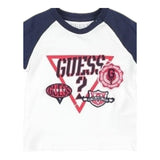 Guess T-Shirt Gircollo Tinta Unita con Stampa per Neonato I1RI02K8HM0 BIANCO GUESS 