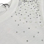 Pepe Feamo T-Shirt Tinta Unita con Applicazioni per Bambina PG503155 BIANCO PEPE FEAMO 