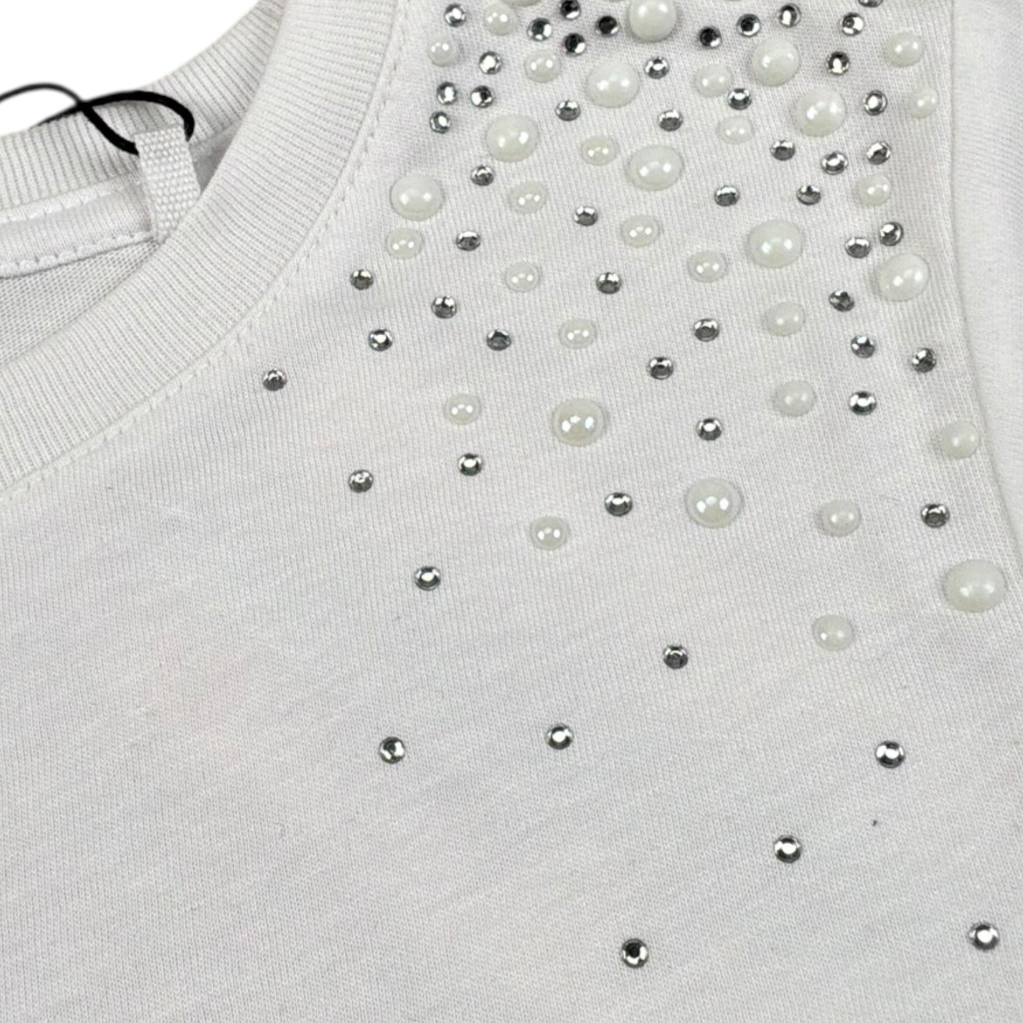 Pepe Feamo T-Shirt Tinta Unita con Applicazioni per Bambina PG503155 BIANCO PEPE FEAMO 