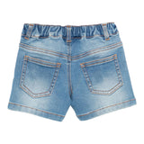 Moschino Bermuda Tinta Unita In Denim per Bambino MUQ01K AZZURRO MOSCHINO 