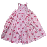 Saint Barth Abito Giromanica Tinta Unita con Stampa Cuori per Bambina MUSHA ROSA SAINT BARTH 