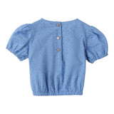 Sarabanda Top Tinta Unita Traforato per Neonata 0B357N AZZURRO SARABANDA 