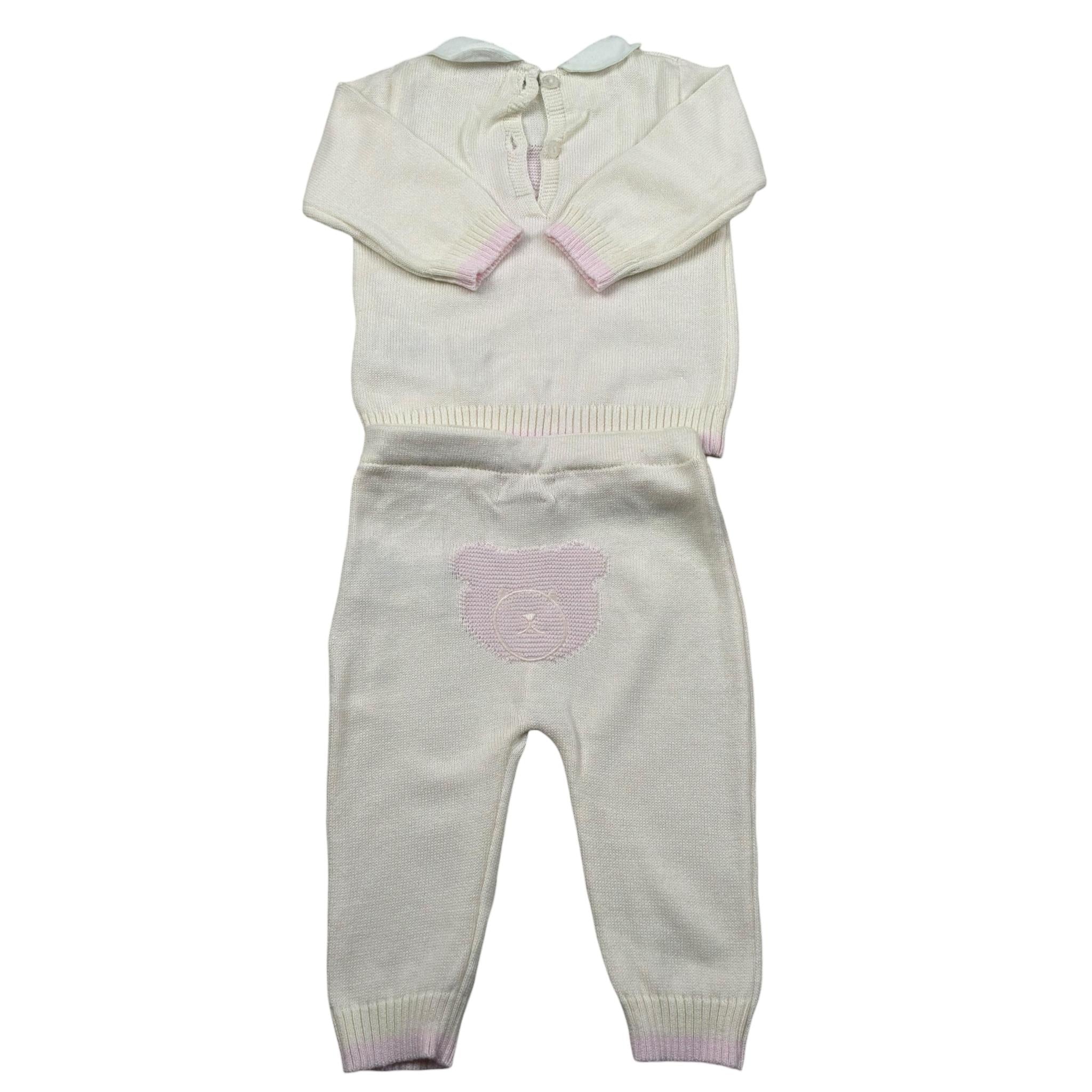 Nanan Completo 2 Pezzi Maglia-Pantalone Tinta Unita per Neonata E2401301R PANNA NANAN 