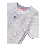 DIESEL t-shirt tinta unita girocollo con logo Argento per Bambina J02069 ARGENTO DIESEL 