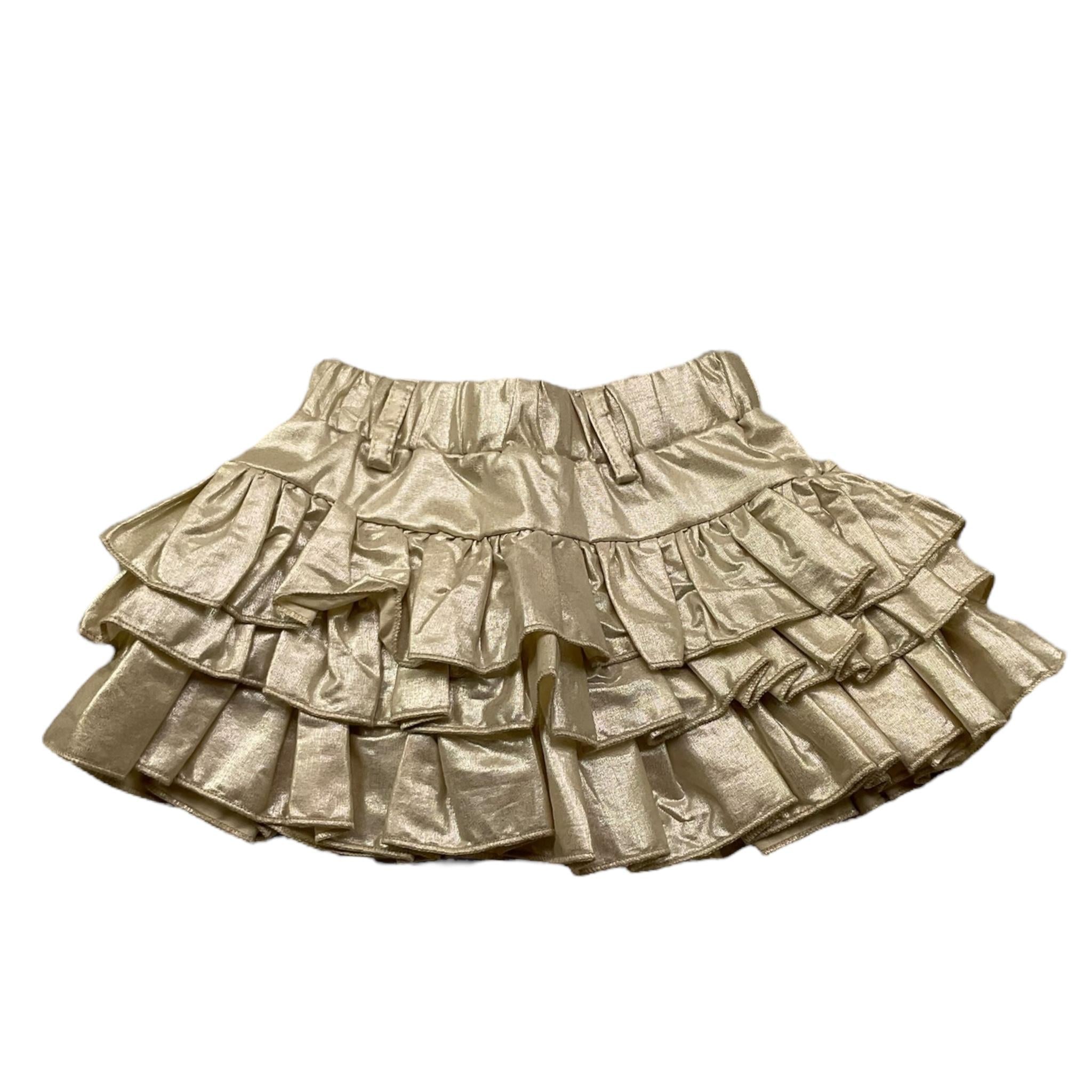 Miss Grant Gonna Tinta Unita con Balze per Neonata MG1343 ORO MISS GRANT 