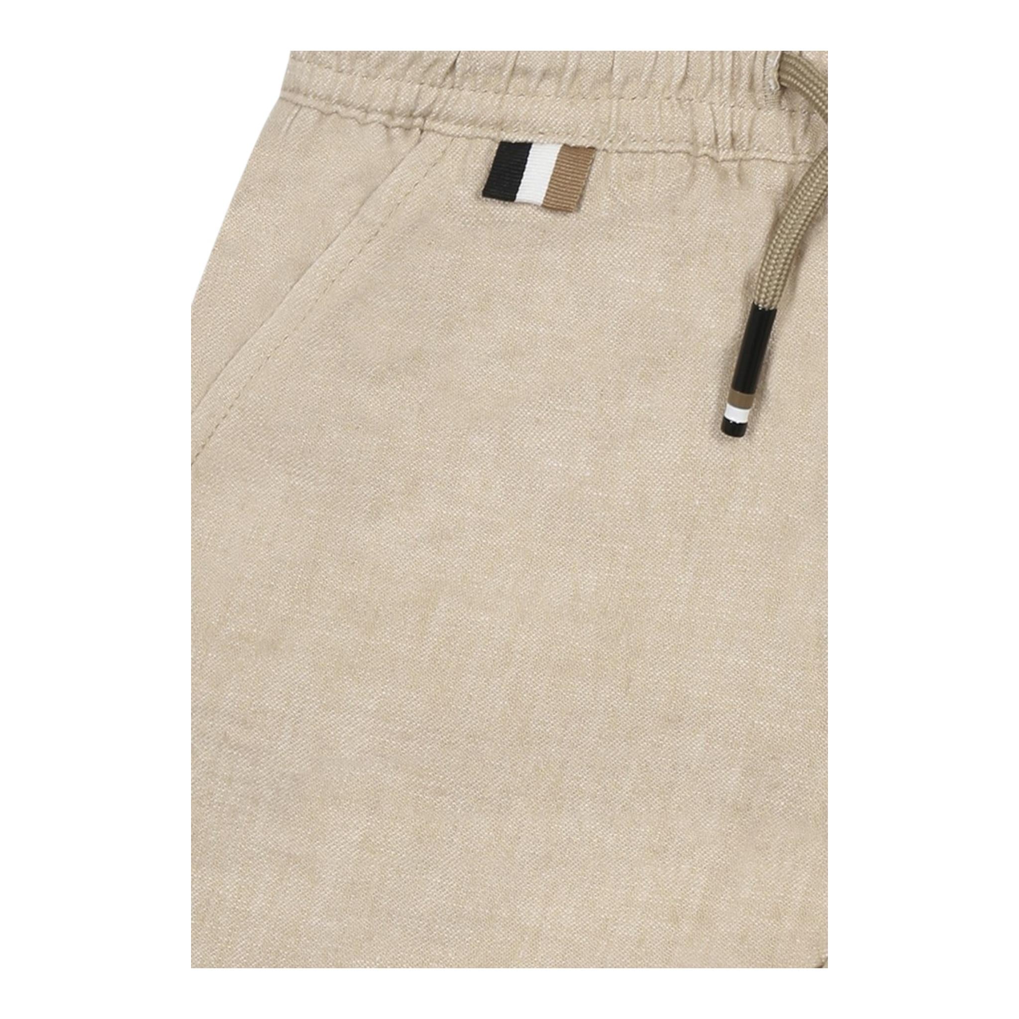 Boss Bermuda Tinta Unita con Elastico In Vita per Neonato J520822 BEIGE BOSS 